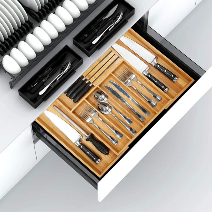 Loon Peak® Darrelyn Flatware & Kitchen Utensils Drawer Organizer Wayfair